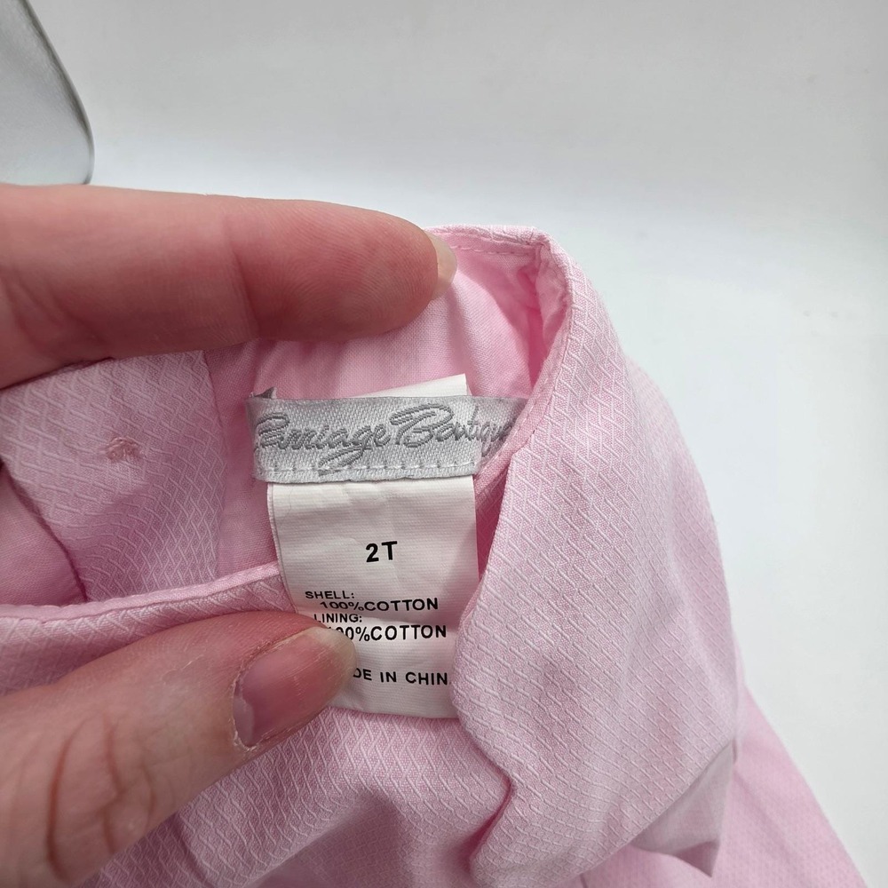 Carriage Boutique Toddler Girls Pink Pique Scalloped Bow Dress Size 2T - Picture 2 of 4